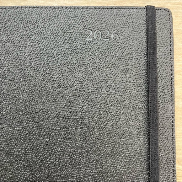 Poprun Softcover 2026 Weekly Monthly Planner Stationary Black Pebbled Academia - Picture 4 of 14